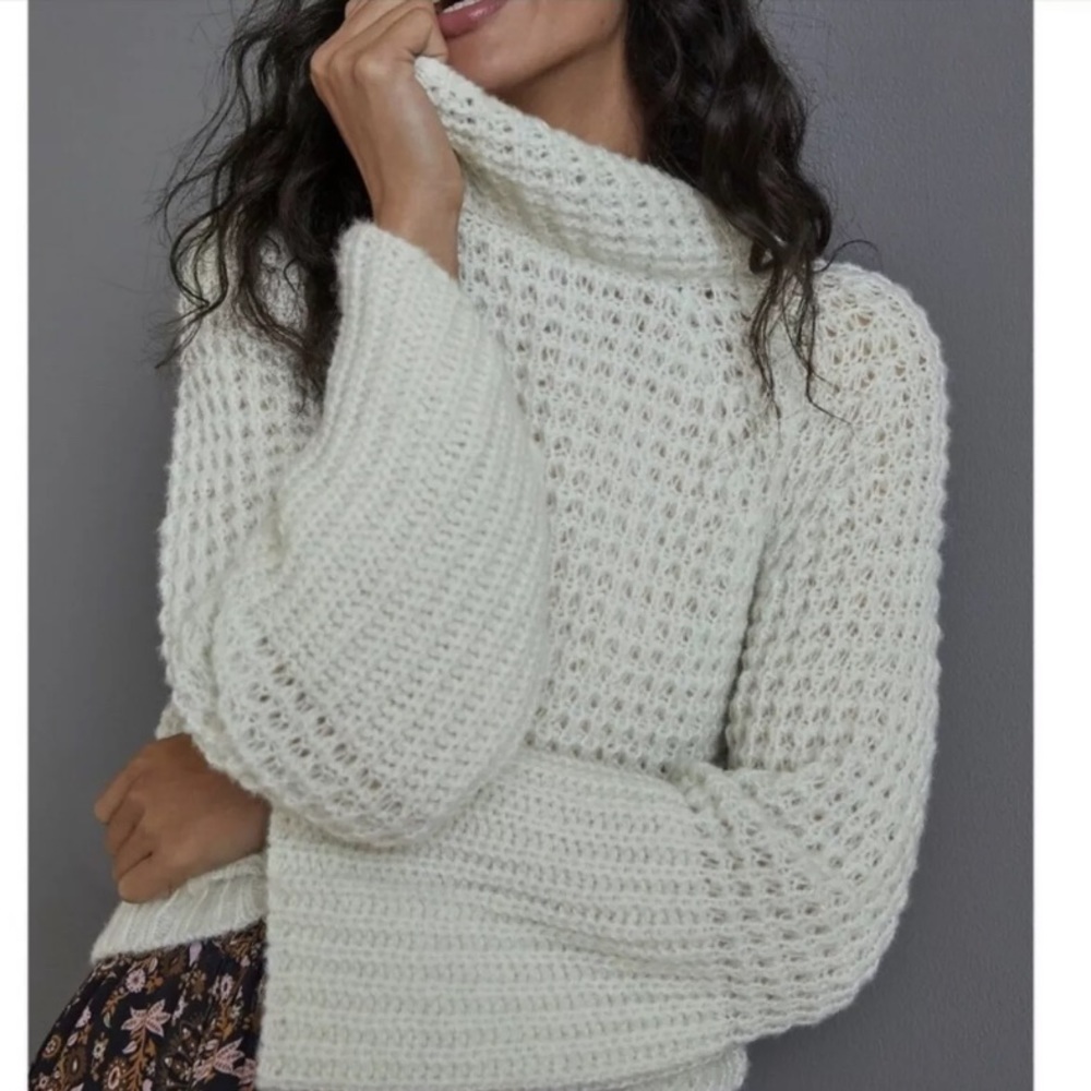NWT Maeve Anthropologie Dionne Waffle Knit Sweater